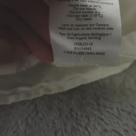 Sezane Blouse White Lace Trim Linen Frances Cottagecore - Picture 14 of 16